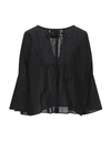 ALESSIA SANTI ALESSIA SANTI WOMAN BLOUSE BLACK SIZE 8 COTTON