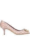 Dolce & Gabbana Pump In Taormina Lace With Crystals In Mauve