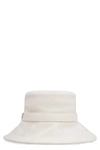 Alberta Ferretti Bucket Hat With Logoed In Panna