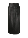 Red Valentino Redvalentino Buckle Detail Leather Pencil Skirt In No Black