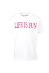 Alberta Ferretti Slogan Print T-shirt In Bianco