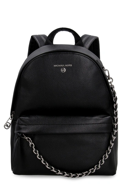 Michael Michael Kors Slater Leather Backpack In Black