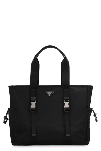 Prada Nylon Tote In Black