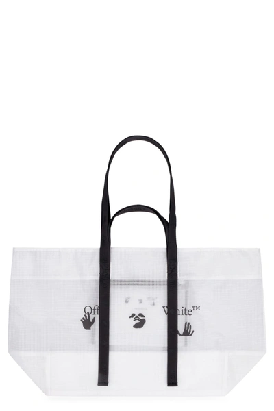 Off-white Logo Detail Tote Bag In White