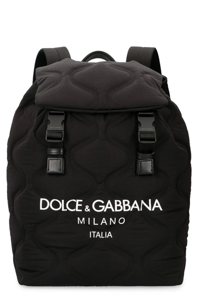 Dolce & Gabbana Backpack With Logo Print In Black