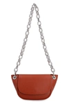 Simon Miller Bend Leather Shoulder Bag In Sepia Brown/silver