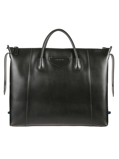 Givenchy Logo Patch Top Zip Tote In Black