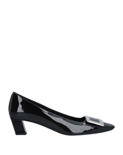 ROGER VIVIER ROGER VIVIER WOMAN PUMPS BLACK SIZE 6 SOFT LEATHER