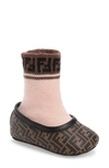 FENDI FF LOGO SOCK BALLERINA CRIB SHOE,BFR078 ADJZ