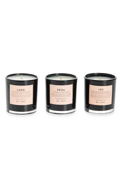 Boy Smells 3-piece Les, Petal, & Lanai Votive Candle Set In Black
