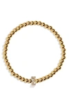 Baublebar Pisa Initial Beaded Bracelet In Gold Z