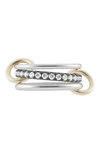 Spinelli Kilcollin Petunia Two-tone Linked Rings In Silver/ Black Rhod/ Yel Gold
