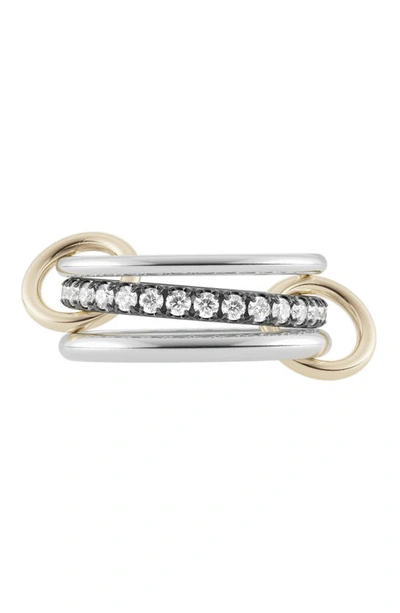 Spinelli Kilcollin Petunia Two-tone Linked Rings In Silver