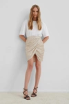 NA-KD Draped Sequin Skirt Beige