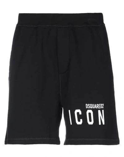 DSQUARED2 DSQUARED2 MAN SHORTS & BERMUDA SHORTS BLACK SIZE L COTTON, ELASTANE,13522440CR 7