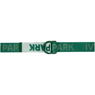 Adidas X Ivy Park Green Ivp Logo Belt In Dkgrn/tint