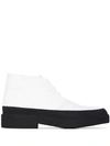 Clarks Originals White Galosh Leather Desert Boots In White