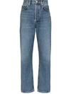 Agolde 90s Pinch Waist Straight-leg Jeans In Blue