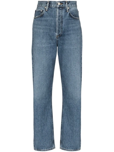 Agolde Five-pocket Straight-leg Jeans In Blue