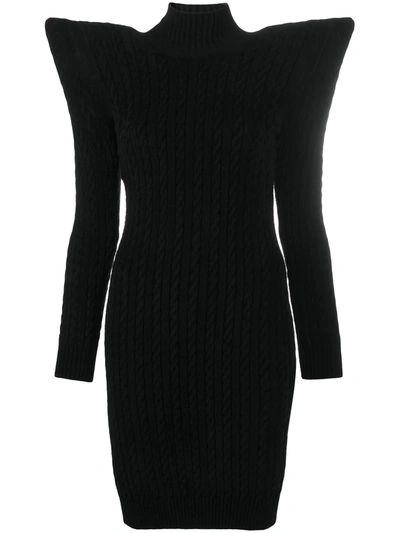 Balenciaga Pagoda Cable Knit-effect Velvet Turtleneck Midi Balenciaga Pagoda Cable Knit-effect Velvet Turtleneck Midi