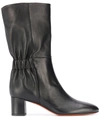 SANTONI ELASTICATED-ANKLE LOW-HEEL BOOTS