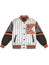 DOLCE & GABBANA GRAPHIC-PRINT PANELLED VARSITY JACKET