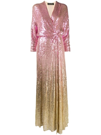 Jenny Packham Gina Ombré Sequin Gown In Pink