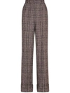 DOLCE & GABBANA CHECK-PATTERN WIDE-LEG TROUSERS