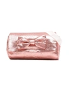 Hucklebones London Bow Metallic-effect Bag In Pink