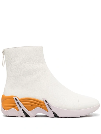 Raf Simons Womens White Leather Ankle Boots