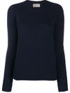 Drumohr Round-neck Knitted Jumper In Blue