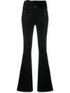 Veronica Beard Beverly Skinny Flare Velvet Pants In Black