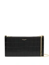 SAINT LAURENT PARIS DOUBLE POUCH WALLET-ON-CHAIN