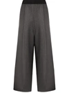 WE11 DONE LOGO-PATCH WIDE TROUSERS
