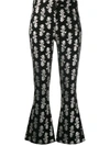 16ARLINGTON METALLIC-PRINT FLARED TROUSERS