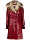 CHLOÉ FUR LINED LEATHER COAT