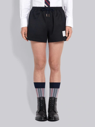 Thom Browne Cotton Twill Rugby Shorts In Blue