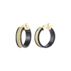 Gold & Honey Wide Glitter Hoops In Black & Gold