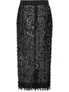 Dolce & Gabbana Black Embellished Pencil Cut Midi Skirt In Black