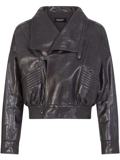 Dolce & Gabbana Wraparound Long-sleeve Jacket In Black