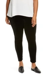 Eileen Fisher Petite Recycled Stretch Velvet Ankle Leggings In Black