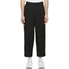 COMME DES GARÇONS HOMME DEUX BLACK TROPICAL WOOL TROUSERS