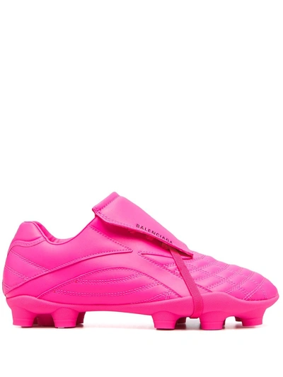 Balenciaga Pink Soccer Low Top Sneakers