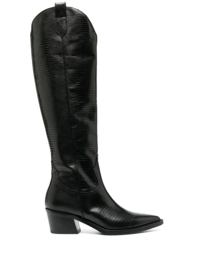 VIA ROMA 15 LIZARD SKIN EFFECT WESTERN BOOTS 