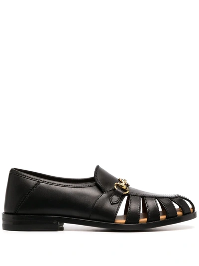 Gucci Cut-out Loafers In Black