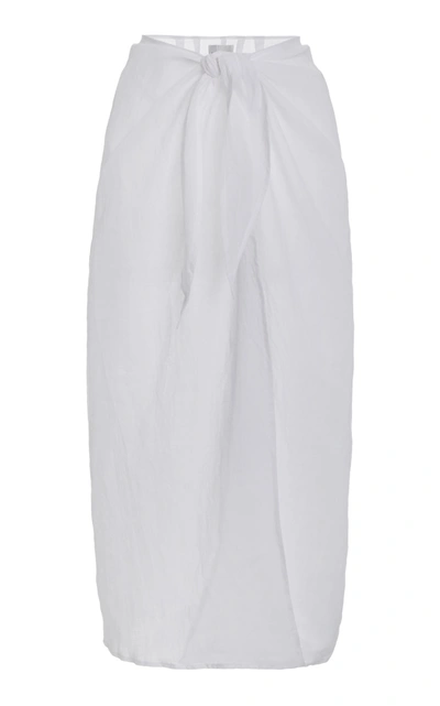 Anemos Women's Ramie Maxi Wrap Skirt In White
