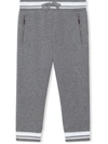 Dolce & Gabbana Stripe-trim Track Pants In Grey
