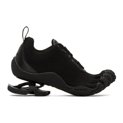 Balenciaga Black Finger Toe Low-top Sneakers In 1000 Black