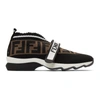 Fendi Rockoko Logo-jacquard Stretch-knit And Mesh Slip-on Sneakers In F14zv Blk