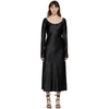 MARINA MOSCONE BLACK HEAVY SATIN FLUID DRESS